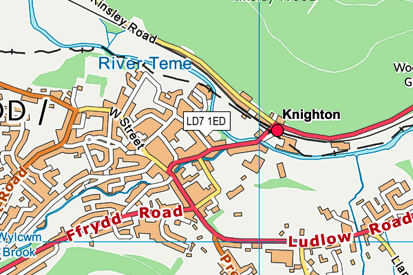 LD7 1ED map - OS VectorMap District (Ordnance Survey)