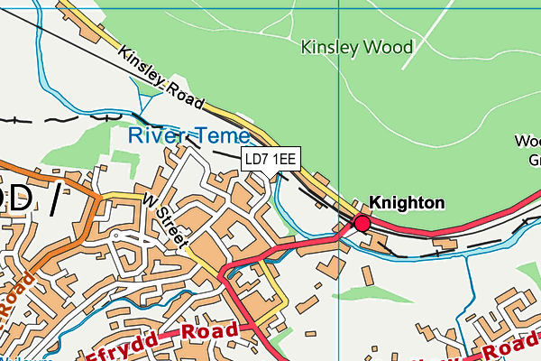 LD7 1EE map - OS VectorMap District (Ordnance Survey)