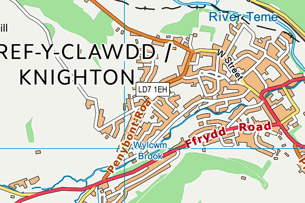 LD7 1EH map - OS VectorMap District (Ordnance Survey)