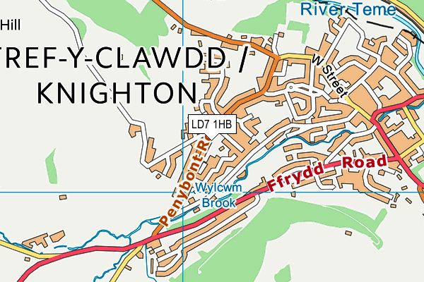 LD7 1HB map - OS VectorMap District (Ordnance Survey)