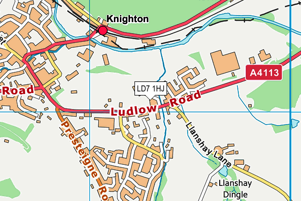 LD7 1HJ map - OS VectorMap District (Ordnance Survey)