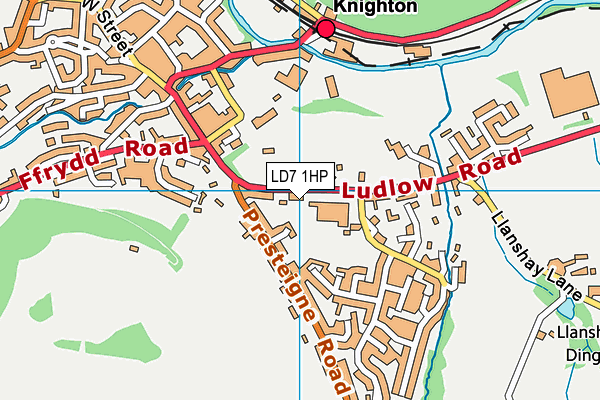 Knighton C.I.W. School map (LD7 1HP) - OS VectorMap District (Ordnance Survey)