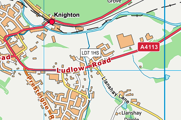 LD7 1HS map - OS VectorMap District (Ordnance Survey)