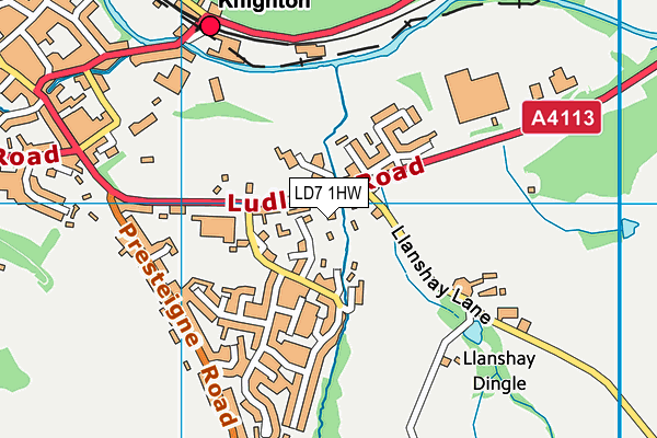 LD7 1HW map - OS VectorMap District (Ordnance Survey)