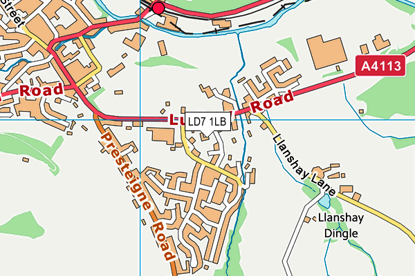 LD7 1LB map - OS VectorMap District (Ordnance Survey)