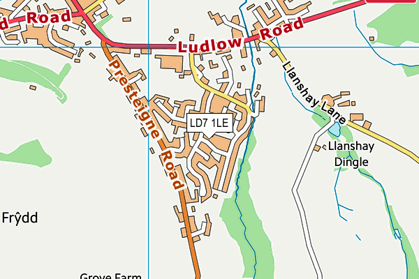 LD7 1LE map - OS VectorMap District (Ordnance Survey)