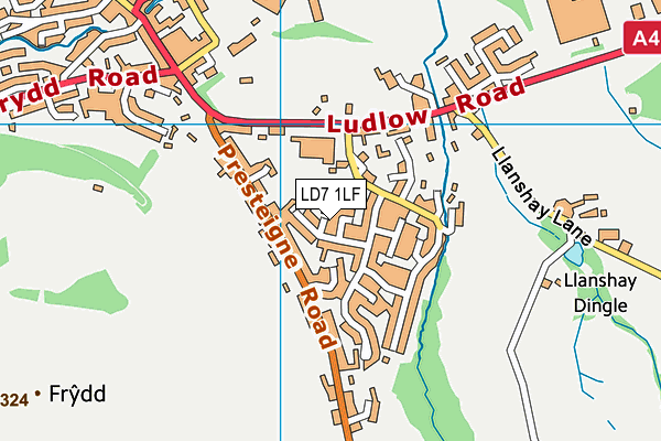 LD7 1LF map - OS VectorMap District (Ordnance Survey)