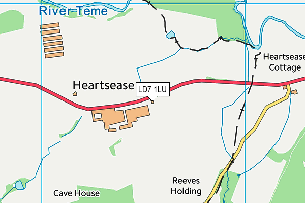 LD7 1LU map - OS VectorMap District (Ordnance Survey)