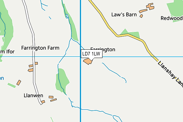 LD7 1LW map - OS VectorMap District (Ordnance Survey)
