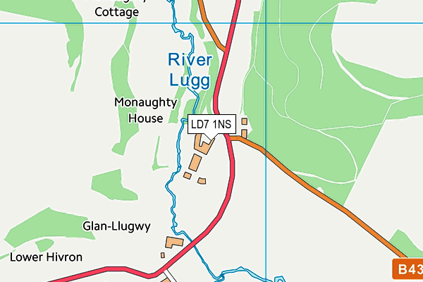 LD7 1NS map - OS VectorMap District (Ordnance Survey)