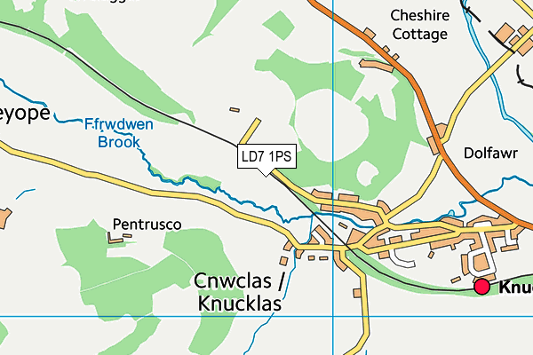 LD7 1PS map - OS VectorMap District (Ordnance Survey)