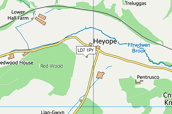 LD7 1PY map - OS VectorMap District (Ordnance Survey)