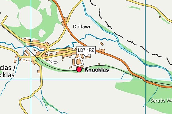 LD7 1PZ map - OS VectorMap District (Ordnance Survey)