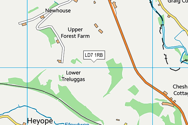 LD7 1RB map - OS VectorMap District (Ordnance Survey)