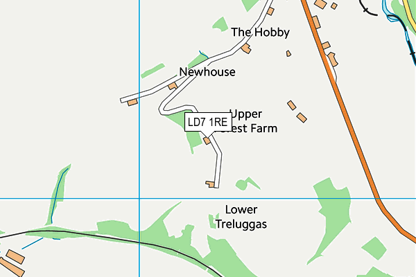 LD7 1RE map - OS VectorMap District (Ordnance Survey)