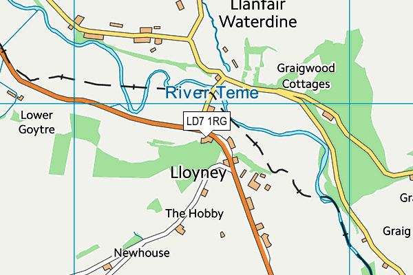 LD7 1RG map - OS VectorMap District (Ordnance Survey)