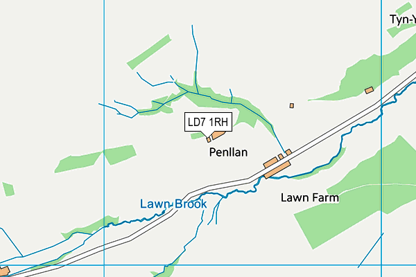 LD7 1RH map - OS VectorMap District (Ordnance Survey)