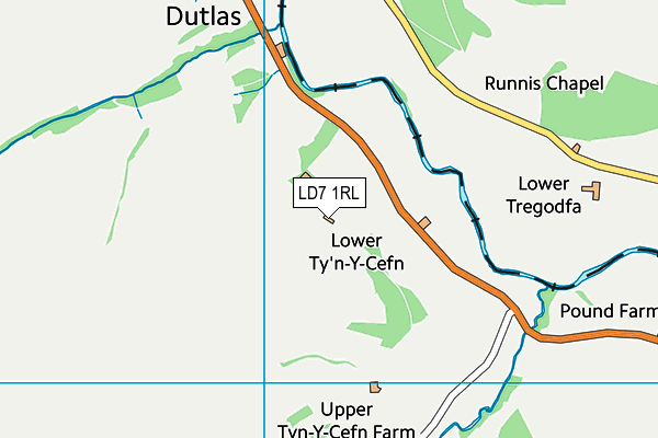 LD7 1RL map - OS VectorMap District (Ordnance Survey)