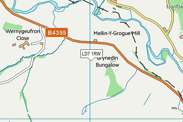 LD7 1RW map - OS VectorMap District (Ordnance Survey)