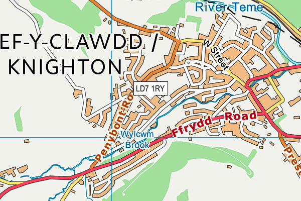 LD7 1RY map - OS VectorMap District (Ordnance Survey)