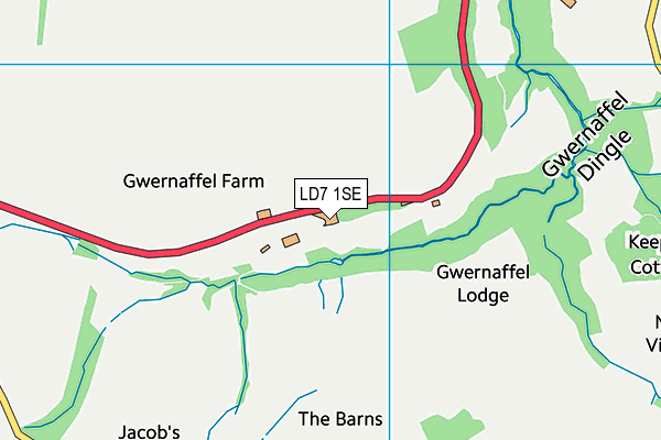 LD7 1SE map - OS VectorMap District (Ordnance Survey)