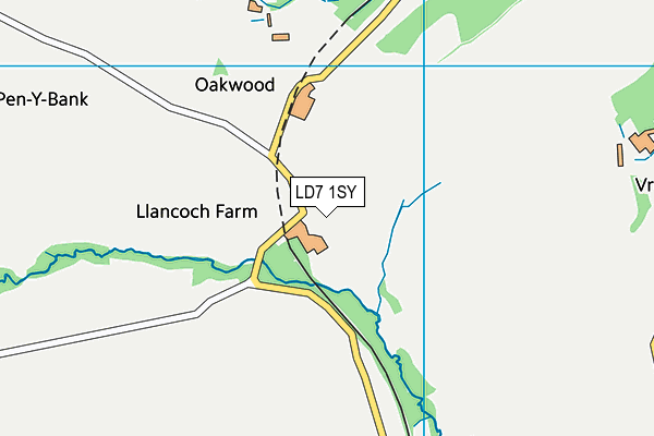 LD7 1SY map - OS VectorMap District (Ordnance Survey)