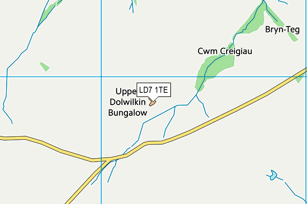 LD7 1TE map - OS VectorMap District (Ordnance Survey)