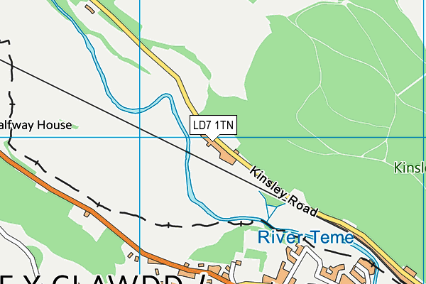 LD7 1TN map - OS VectorMap District (Ordnance Survey)