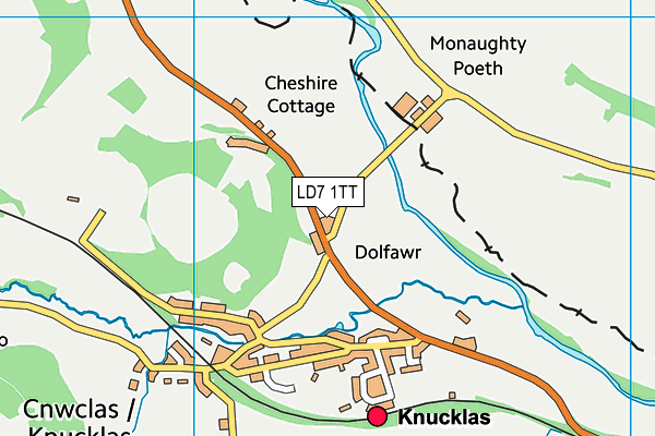 LD7 1TT map - OS VectorMap District (Ordnance Survey)