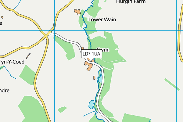 LD7 1UA map - OS VectorMap District (Ordnance Survey)