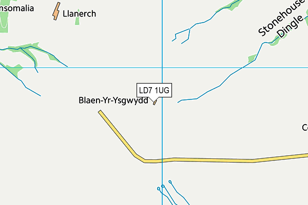 LD7 1UG map - OS VectorMap District (Ordnance Survey)