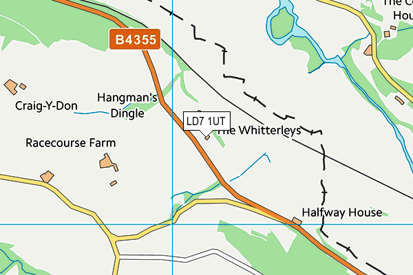 LD7 1UT map - OS VectorMap District (Ordnance Survey)