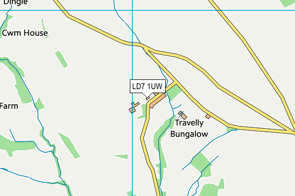 LD7 1UW map - OS VectorMap District (Ordnance Survey)