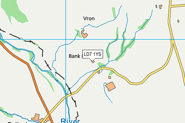 LD7 1YS map - OS VectorMap District (Ordnance Survey)