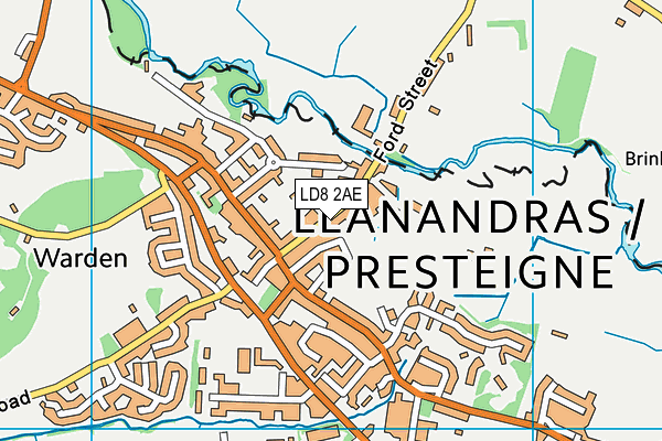 LD8 2AE map - OS VectorMap District (Ordnance Survey)