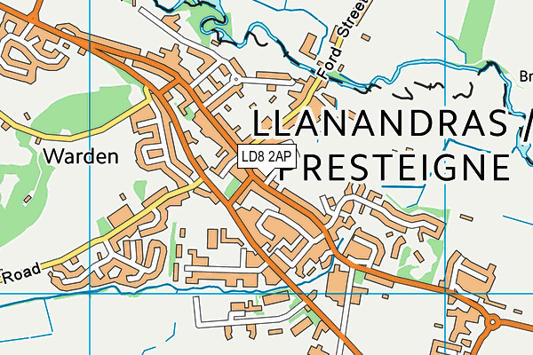 LD8 2AP map - OS VectorMap District (Ordnance Survey)