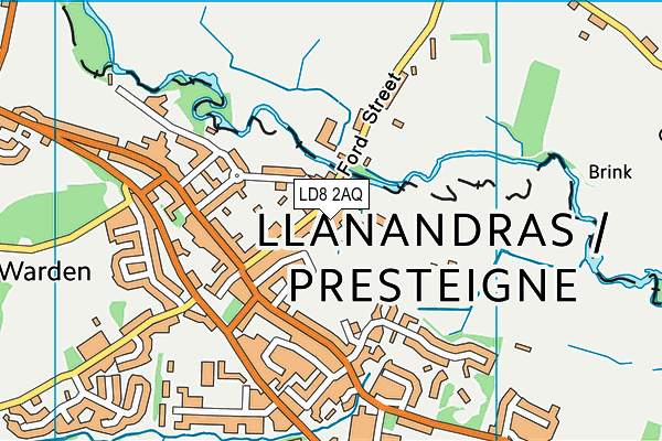 LD8 2AQ map - OS VectorMap District (Ordnance Survey)