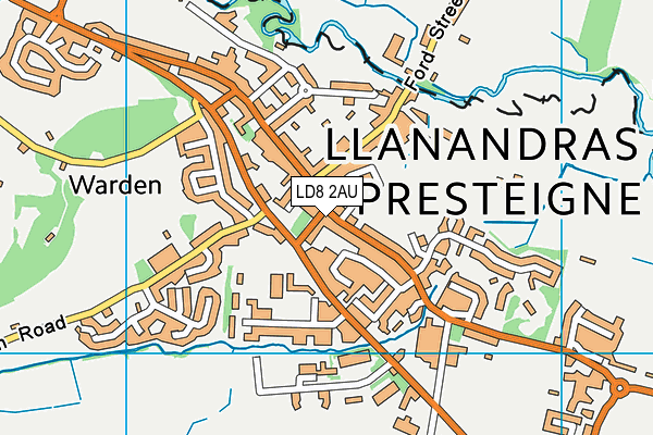 LD8 2AU map - OS VectorMap District (Ordnance Survey)