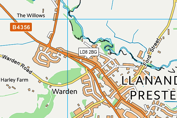 LD8 2BG map - OS VectorMap District (Ordnance Survey)