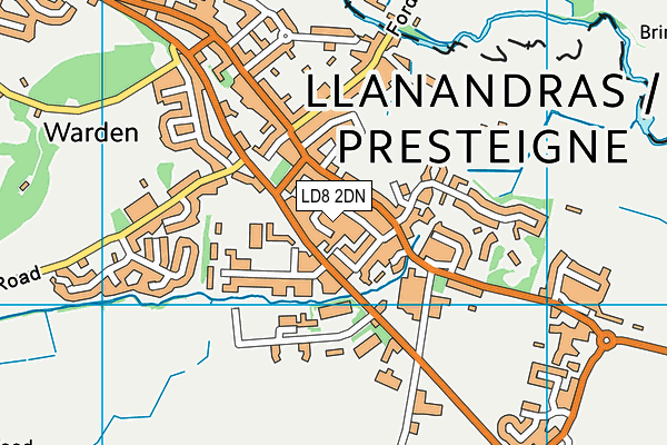 LD8 2DN map - OS VectorMap District (Ordnance Survey)