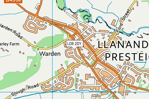 LD8 2DY map - OS VectorMap District (Ordnance Survey)