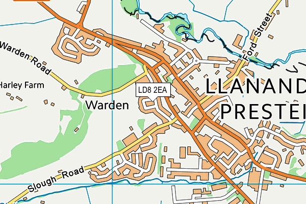 LD8 2EA map - OS VectorMap District (Ordnance Survey)