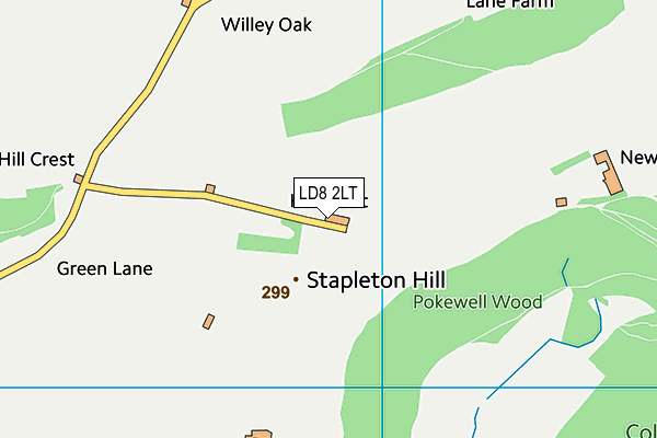 LD8 2LT map - OS VectorMap District (Ordnance Survey)