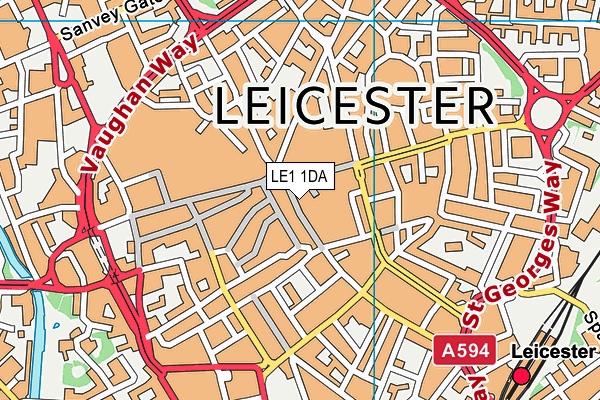 LE1 1DA map - OS VectorMap District (Ordnance Survey)