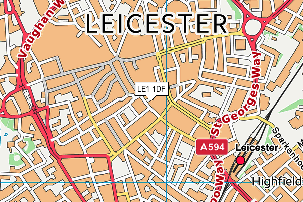 LE1 1DF map - OS VectorMap District (Ordnance Survey)