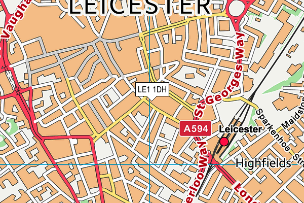 LE1 1DH map - OS VectorMap District (Ordnance Survey)