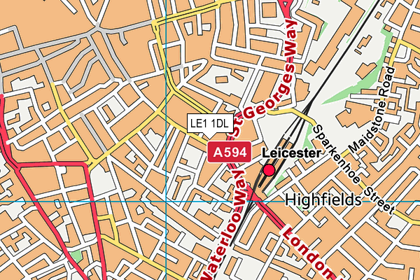 LE1 1DL map - OS VectorMap District (Ordnance Survey)