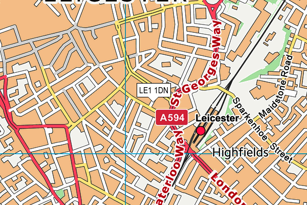 LE1 1DN map - OS VectorMap District (Ordnance Survey)