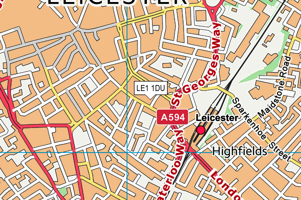 LE1 1DU map - OS VectorMap District (Ordnance Survey)