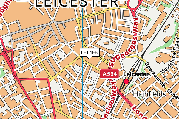 LE1 1EB map - OS VectorMap District (Ordnance Survey)